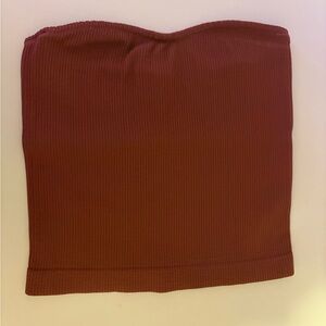 Ribbed Tube Top in Rust